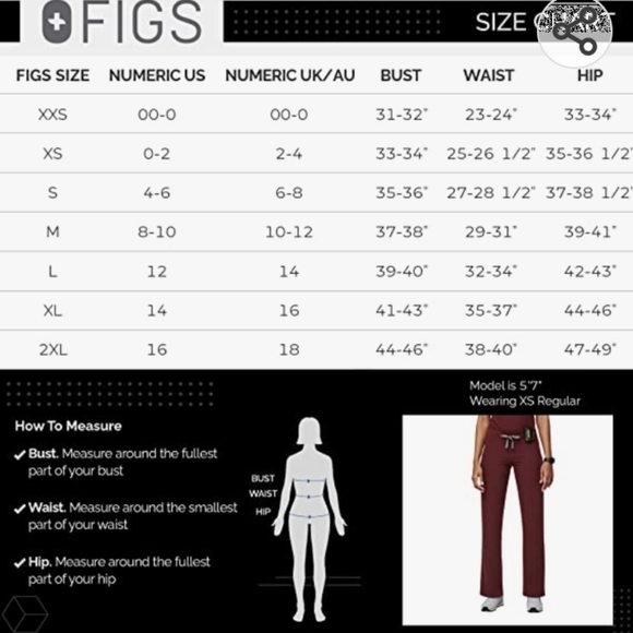 Figs Women's Black Scrubs Pants M Multi pockets Loose Straight Leg - Picture 11 of 11